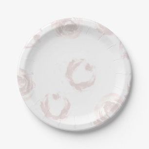 Plato De Papel Vestido de Rosa Floral Clásico Negro Rubor para Fi
