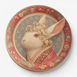 Plato De Papel Vestido Real del Conejo