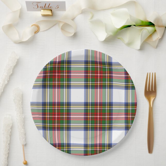 Plato De Papel Vestido real Stewart Plaid Scottish (Boda)