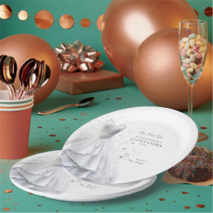 Plato De Papel Vestido rojo Quintencera Glam