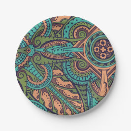 Plato De Papel Vestidor de chirrido verde azulado abstracto de Ar