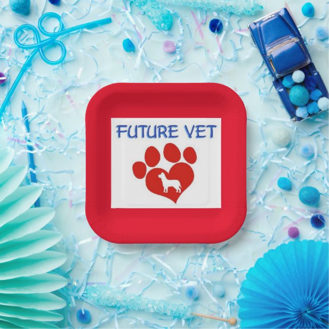 Plato De Papel Vet Futuro - Perro (Fiesta)