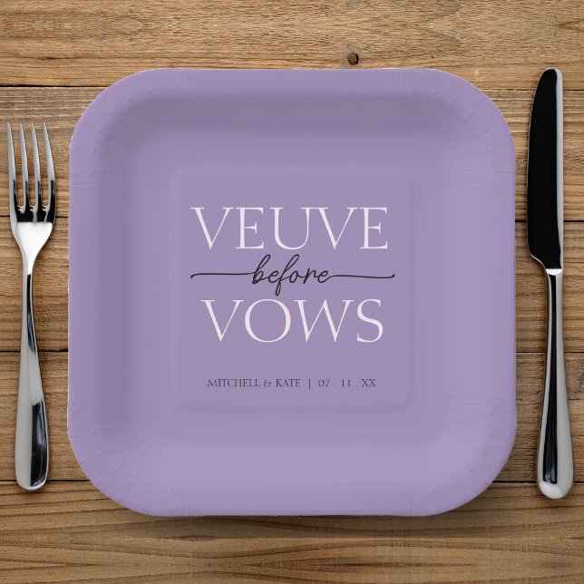 Plato De Papel Veuve Antes De Vows Lavender Ducha Morada Británic (Veuve Before Vows Lavender Purple Bridal Shower Paper Plates
)