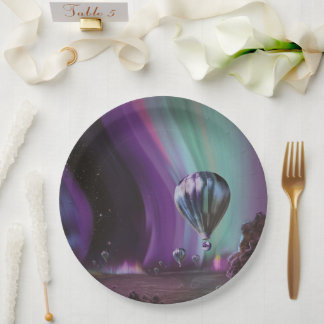 Plato De Papel Viajes de Júpiter por Auroras fuertes en globo aer