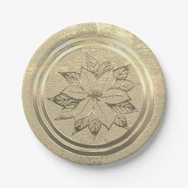 Plato De Papel Vibe de temporada de vacaciones de oro