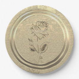 Plato De Papel Vibe de temporada de vacaciones de oro