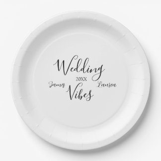 PLATO DE PAPEL VIBES DE BODAS NOMBRE DE PAREJA 20XX PAREJA ENCANT