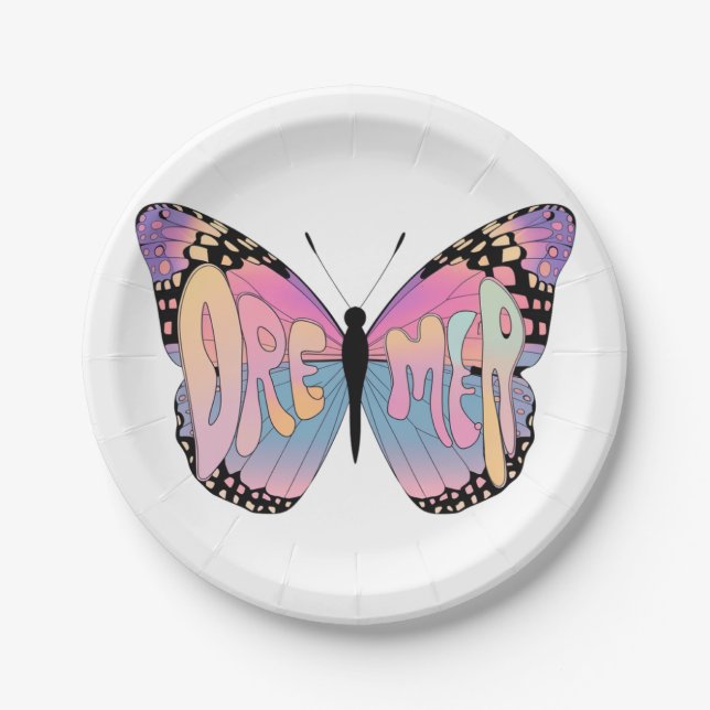 Plato De Papel Vibes de mariposa de Dreamer (Anverso)