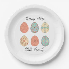 Plato De Papel Vibes de primavera - Placa personalizada de papel 