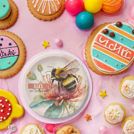 Plato De Papel Vibes de verano Bumblebee - Fiesta de cumpleaños -