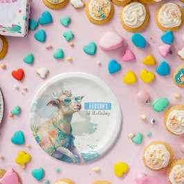 Plato De Papel Vibes de verano Cabra - Fiesta de cumpleaños -