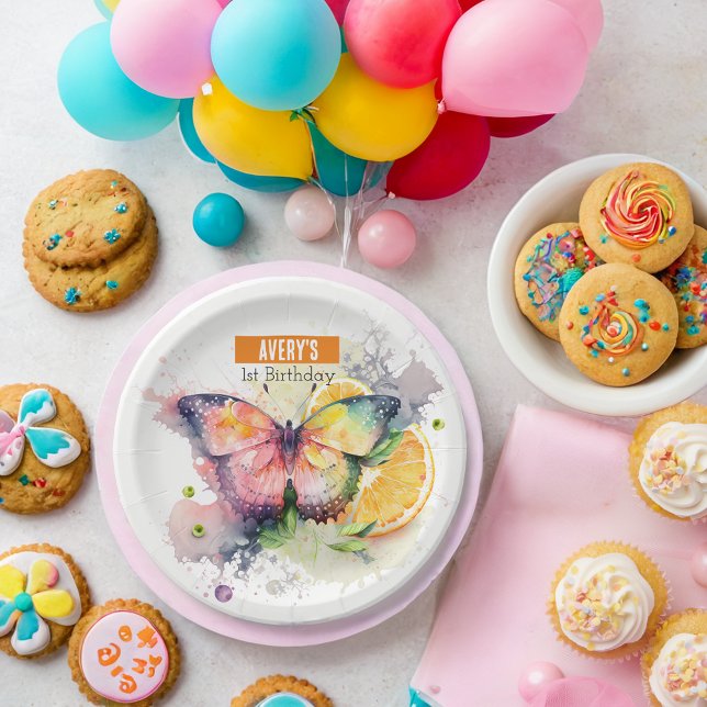 Plato De Papel Vibes de verano mariposa - Fiesta de cumpleaños - (Subido por el creador)