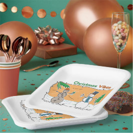 Plato De Papel Vibes navidades de una parte del mundo