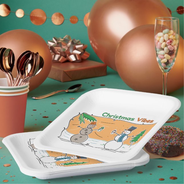 Plato De Papel Vibes navidades de una parte del mundo (Multi)