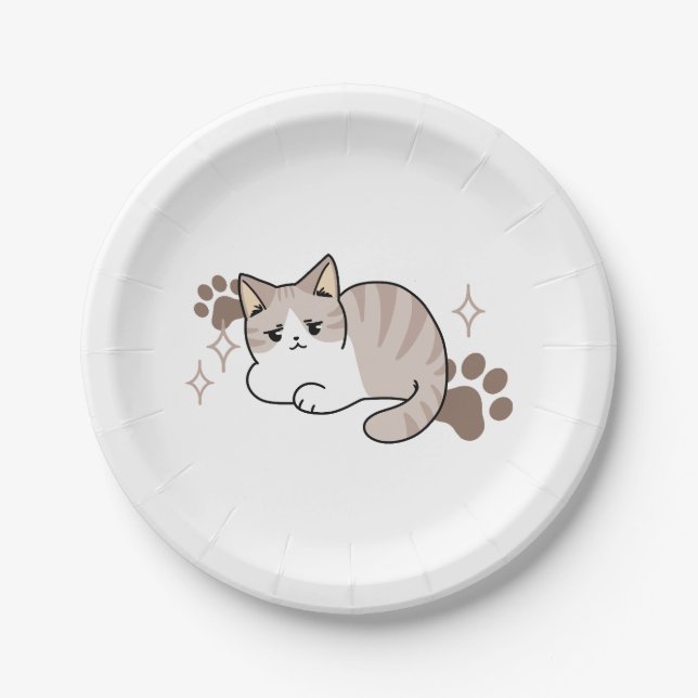 Plato De Papel Vibes relajadas y perezosas para el diseño de los  (Anverso)