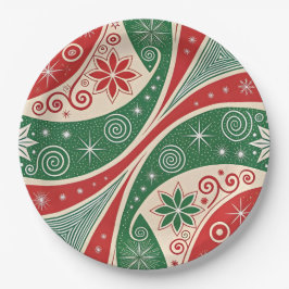 Plato De Papel Vibraciones de Navidad