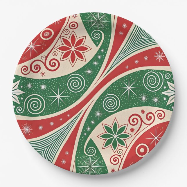 Plato De Papel Vibraciones de Navidad (Anverso)