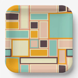 Plato De Papel Vibrant abstract pattern with rectangles