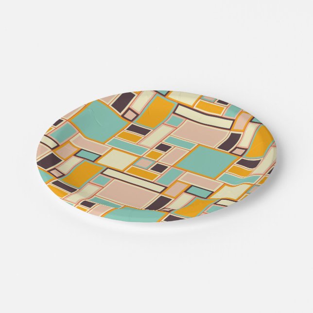 Plato De Papel Vibrant abstract pattern with rectangles (Angular)
