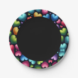 Plato De Papel Vibrant Love