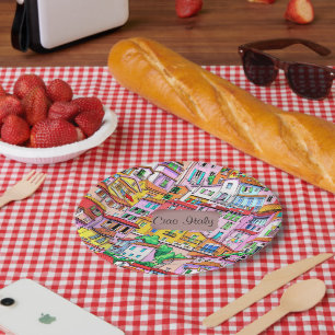 Plato De Papel Vibrante fachada italiana