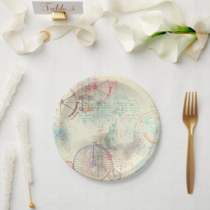 Plato De Papel Victorian Steampunk Grunge Pastel de acuarela
