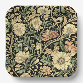 Plato De Papel Victorian-style floral pattern 