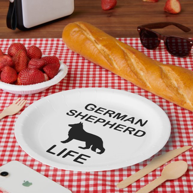 Plato De Papel vida de pastor alemán (Picnic)