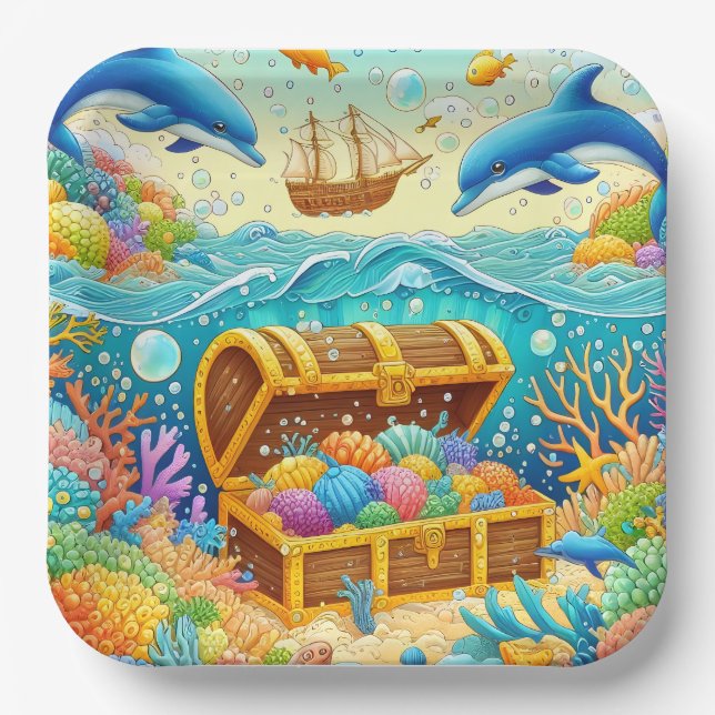 Plato De Papel Vida marina (Anverso)