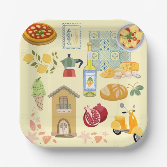 Plato De Papel Vida rural Italia (Anverso)