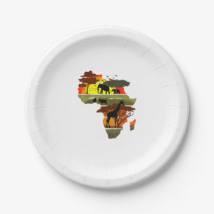 Plato De Papel Vida salvaje del continente africano Sunset Safari