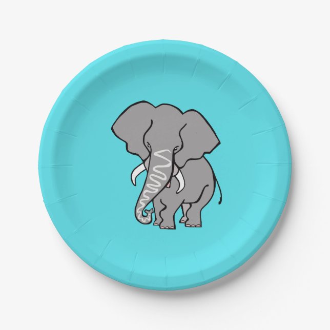 Plato De Papel Vida silvestre africana - ELEFANTE - Naturaleza -  (Anverso)