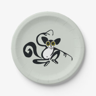 Plato De Papel Vida silvestre - AYE-AYE - Feliz Cumpleaños -
