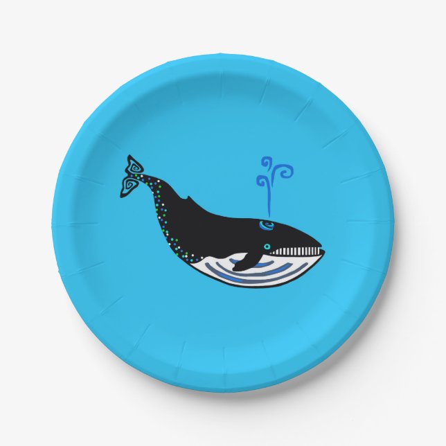 Plato De Papel Vida silvestre - Blue WHALE - Marine - fiesta azul (Anverso)