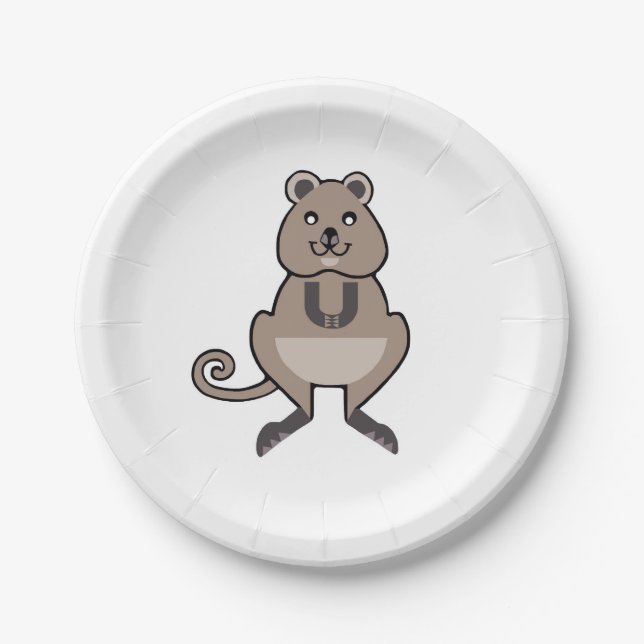 Plato De Papel Vida silvestre - Feliz QUOKKA - Naturaleza - Fiest (Anverso)