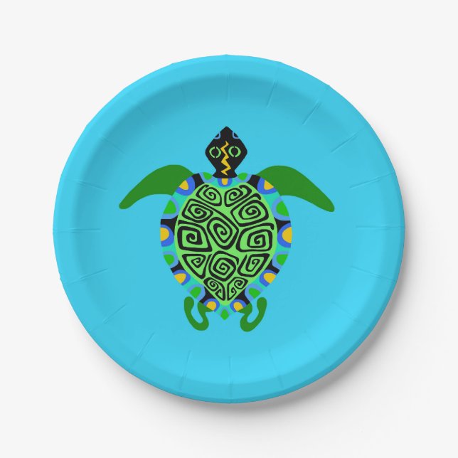 Plato De Papel Vida silvestre - Guay Sea TURTLE - Aqua Fiesta (Anverso)