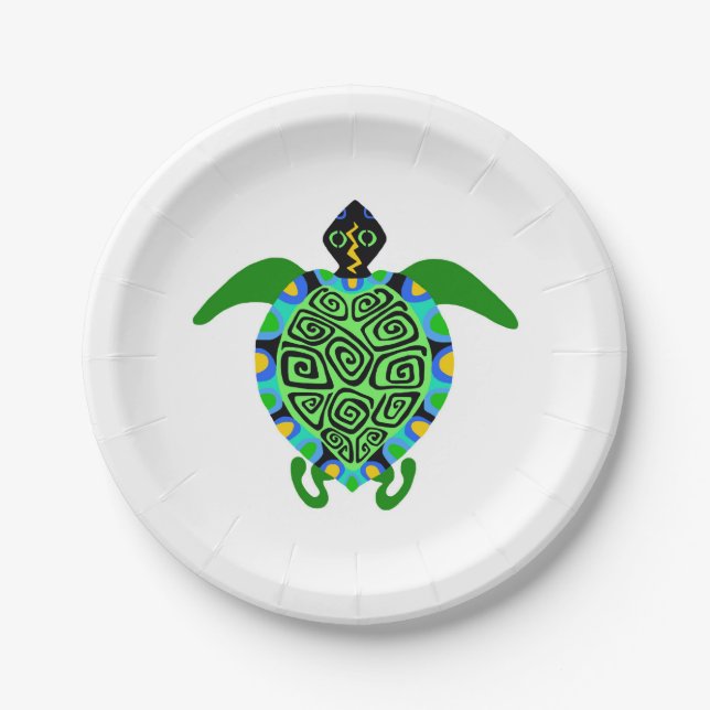 Plato De Papel Vida silvestre - Guay Sea TURTLE - Nature - Fiesta (Anverso)