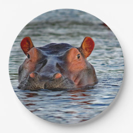 Plato De Papel Vida silvestre Hippo Water Photo