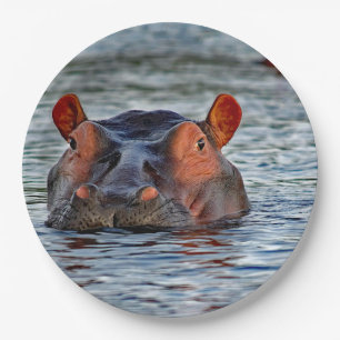 Plato De Papel Vida silvestre Hippo Water Photo