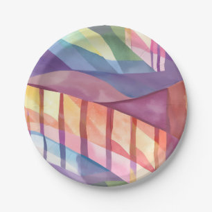 Plato De Papel Vidrio de colores   Arte contemporáneo abstracto y