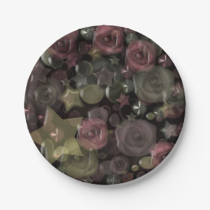 Plato De Papel Vidrio, estrellas, flores azulejos de cerámica