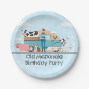 Plato De Papel Vieja fiesta de cumpleaños de McDonald Farm