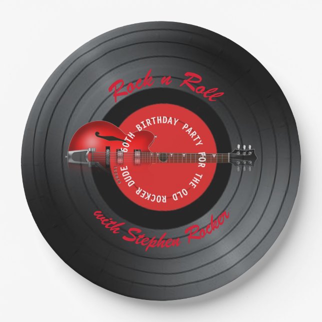 Plato De Papel Vieja fiesta de cumpleaños del expediente de la (Anverso)