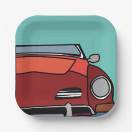 Plato De Papel Viejo cumpleaños de coche de época clásica