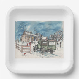 Plato De Papel Viejo Invierno