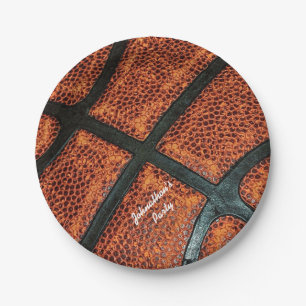 Plato De Papel Viejo modelo retro del baloncesto con nombre