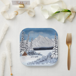 Plato De Papel Viento nevoso