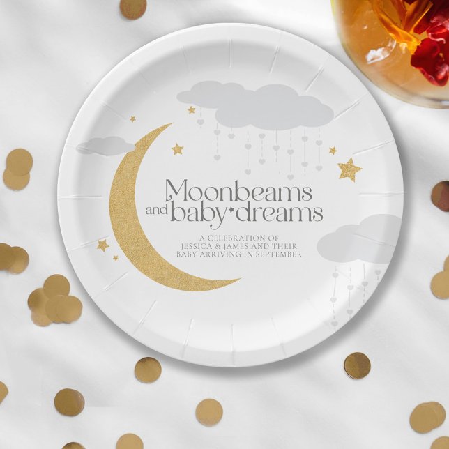 Plato De Papel Vigas de luna y baby dream baby ducha (Subido por el creador)