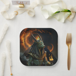 Plato De Papel Vigilante del Más Allá – Anubis. 