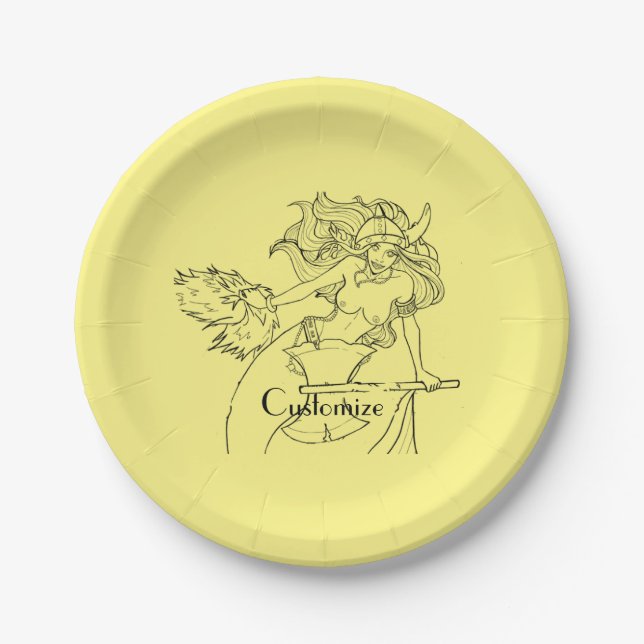 Plato De Papel Viking Mermaid Warrior Thunder_Cove (Anverso)